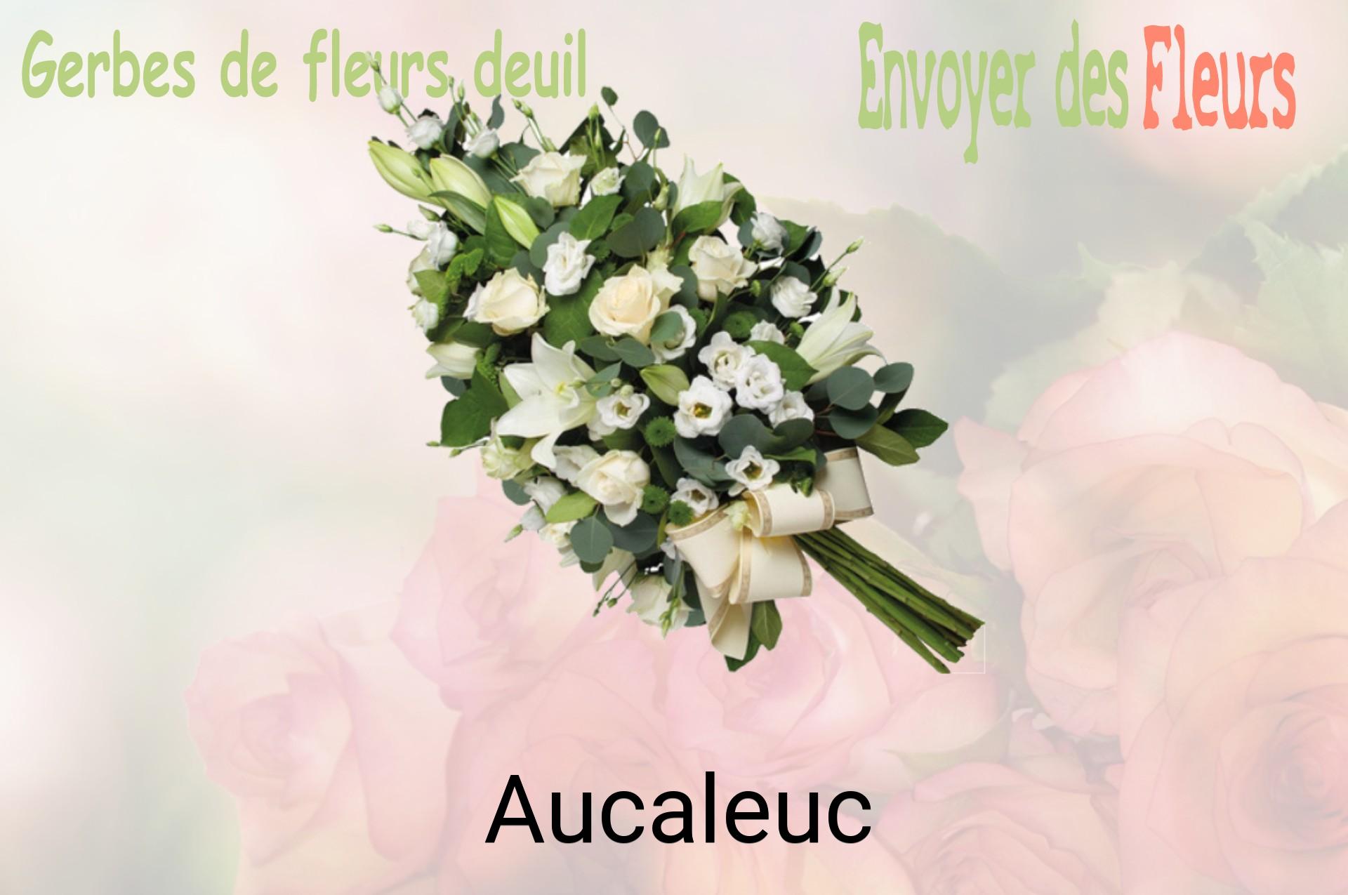 Gerbe de fleurs de deuil livrée à Aucaleuc